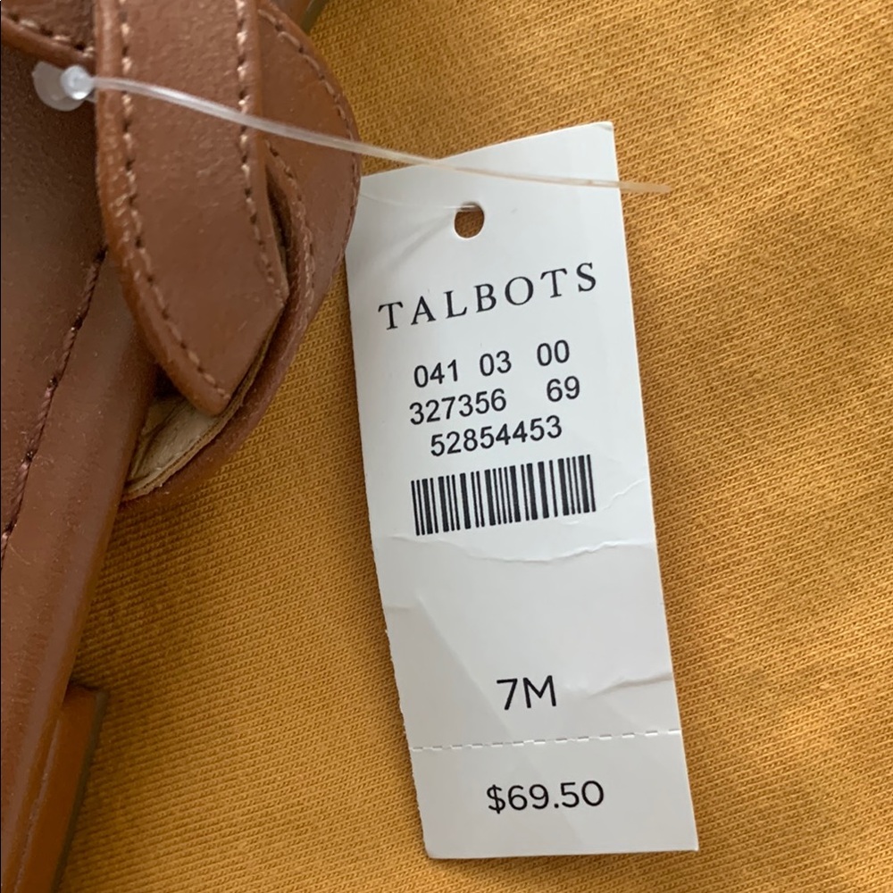 Talbots Brown Leather Sandals Casual Toe Loop Design - Picture 2 of 5